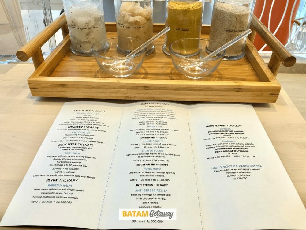 Harris Resort Barelang Batam View Spa Menu