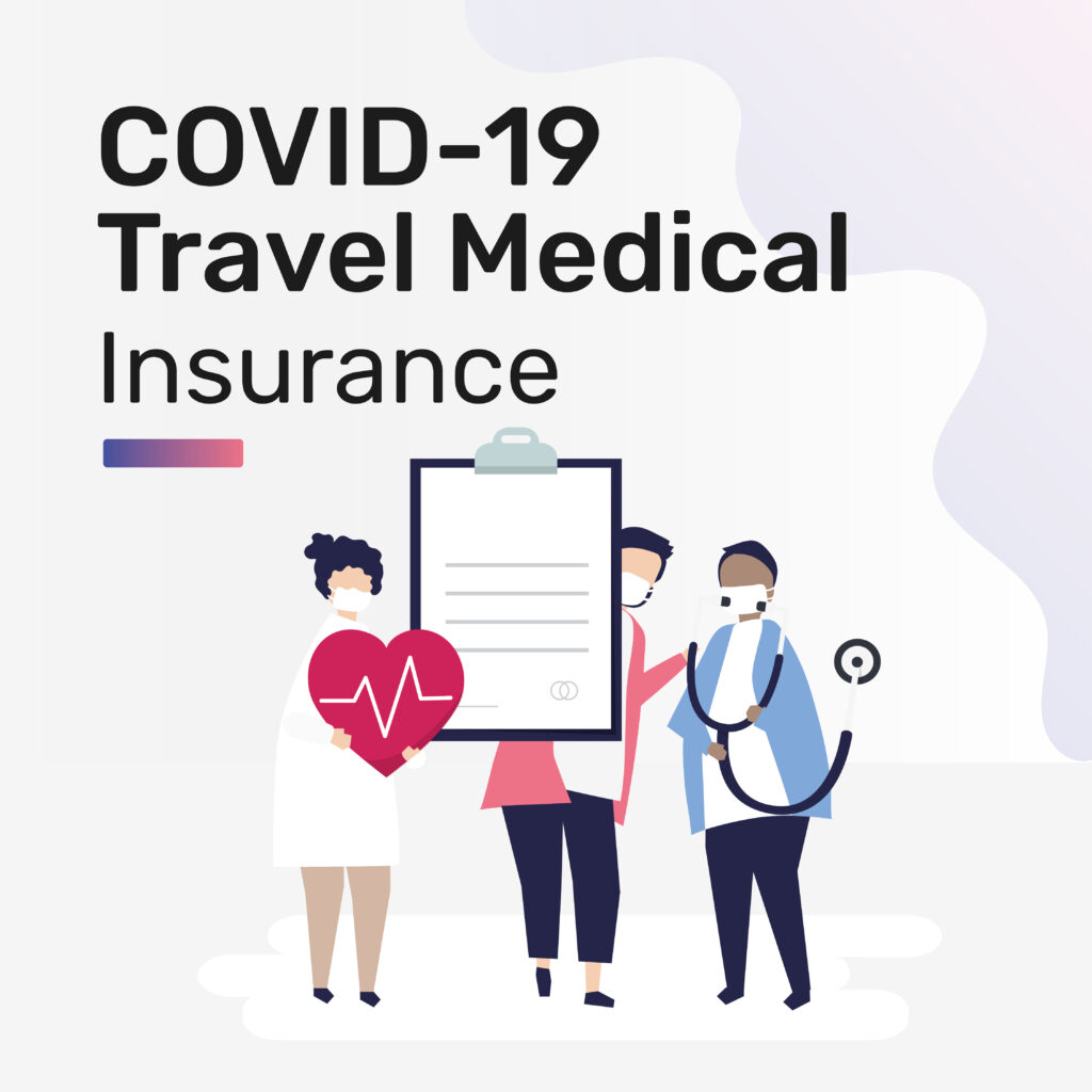 Social media post template vector for COVID-19 travel medical in